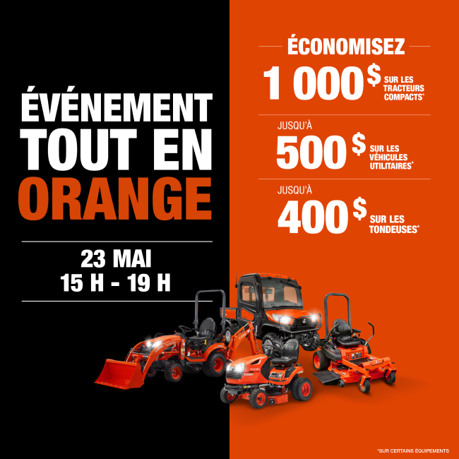 Kubota Big Orange Event Sale - Join Us May 23rd